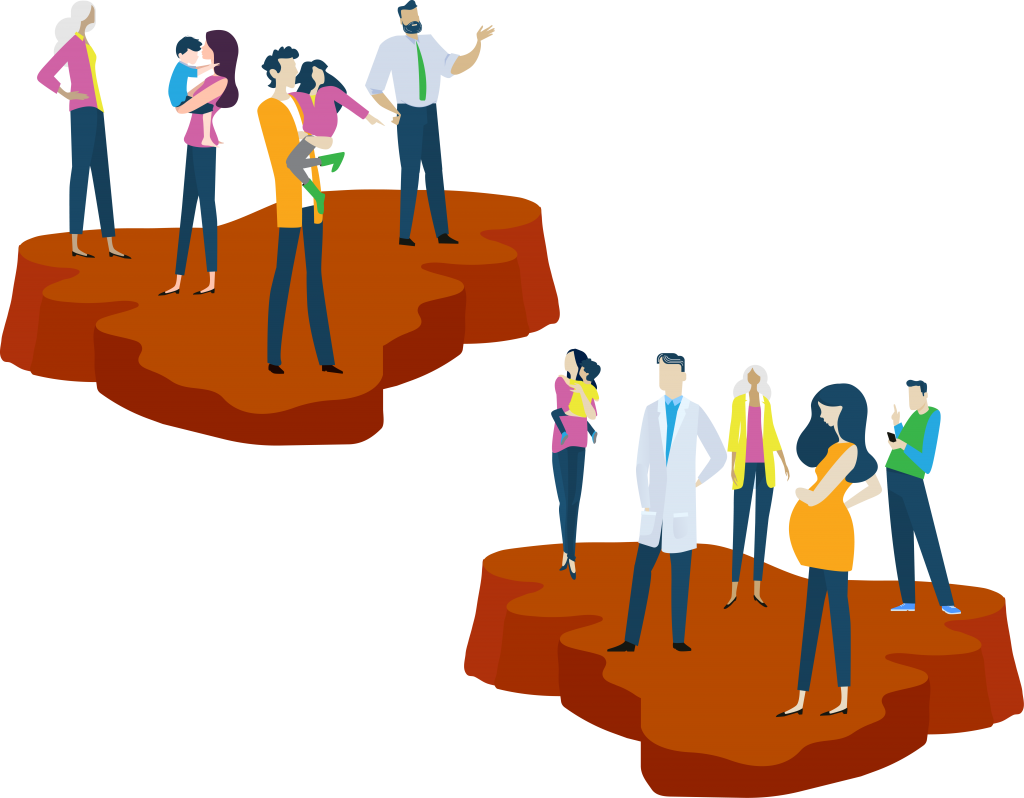 About-Warrior-Centric-Health illustration of groups of people